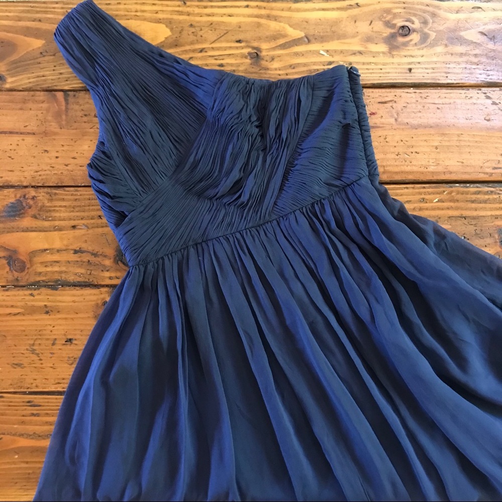 Tibi pleated silk one shoulder dress NWT
